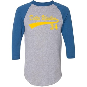 Delta Upsilon DU Tail Year Raglan(Grey W/Royal Blue)