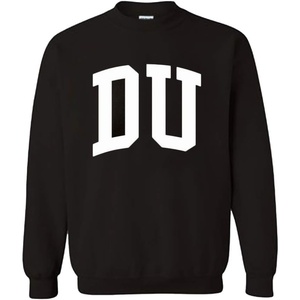 Greekgear Men’s Delta Upsilon DU BIG TEXT Crewneck Sweatshirt Black(Black)