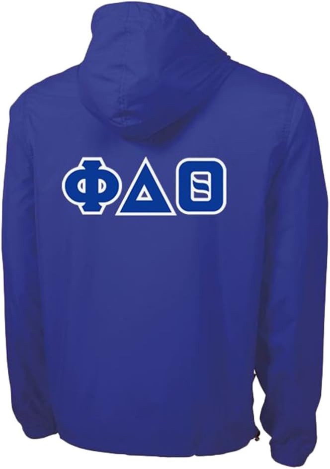 image:imagePhi Delta Theta Tackle Twill Lettered Pack N Go PulloverRoyal Blue