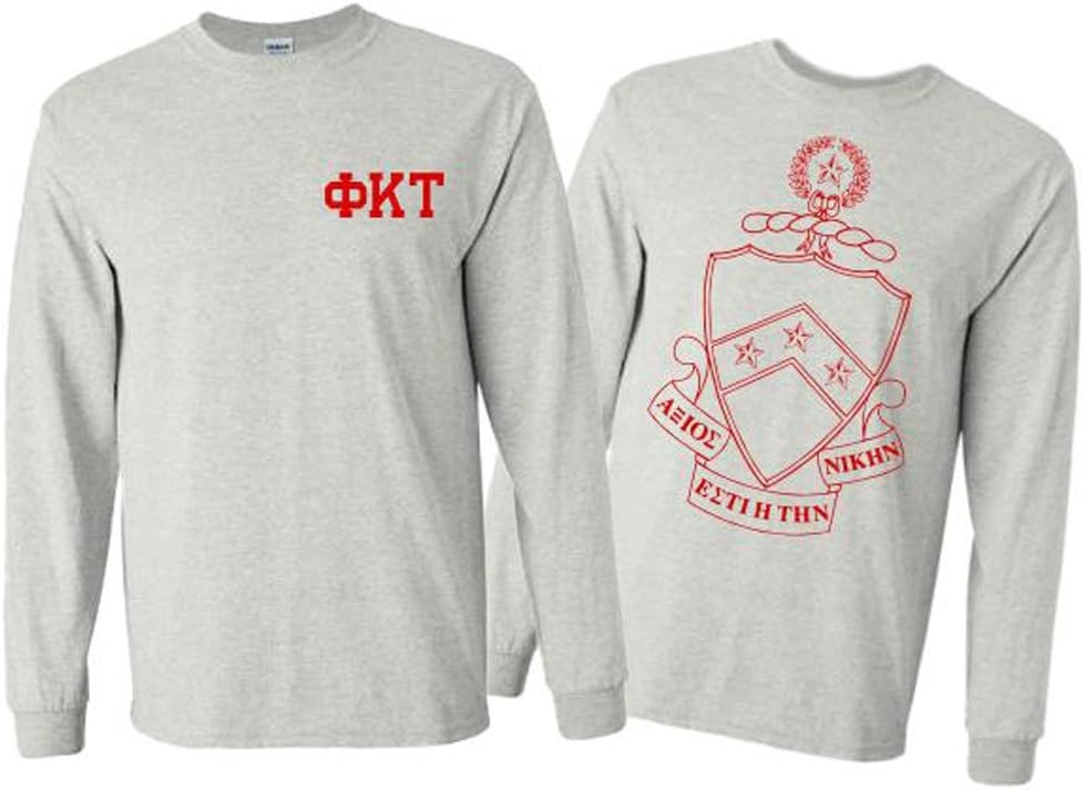 image:imagePhi Kappa Tau World Famous Crest Long Sleeve TShirtLight Grey