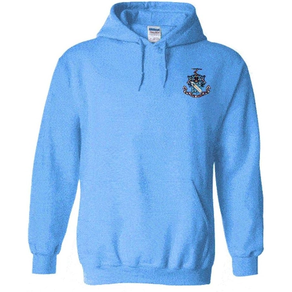 image:imageGreekgear Phi Delta Theta Crest Shield Emblem Hooded SweatshirtLight Blue
