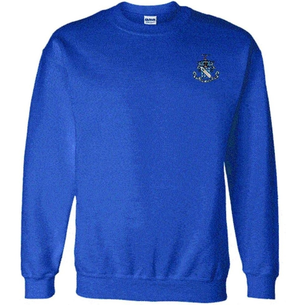 image:imageGreekgear Phi Delta Theta World Famous Crest Shield PATCH Crewneck SweatshirtRoyal Blue