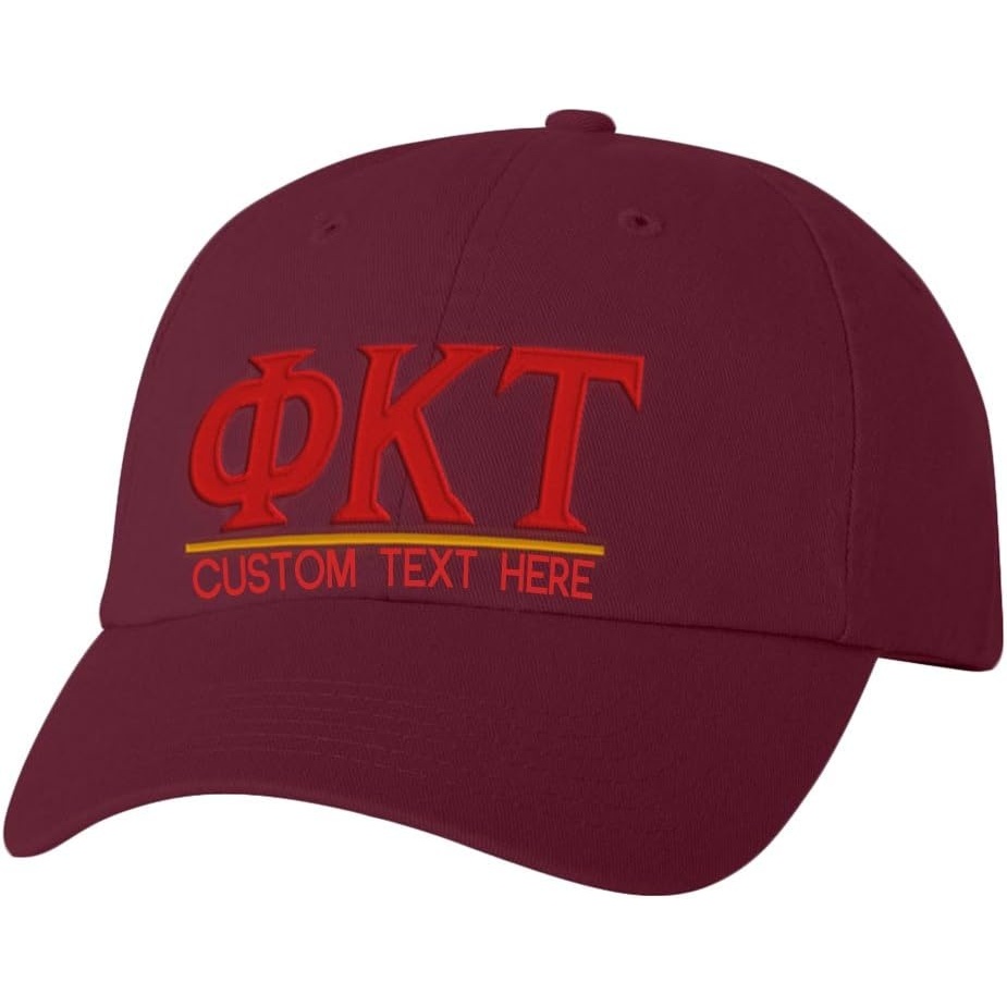 image:imagePersonalized Phi Kappa Tau Greek Line HatMaroon