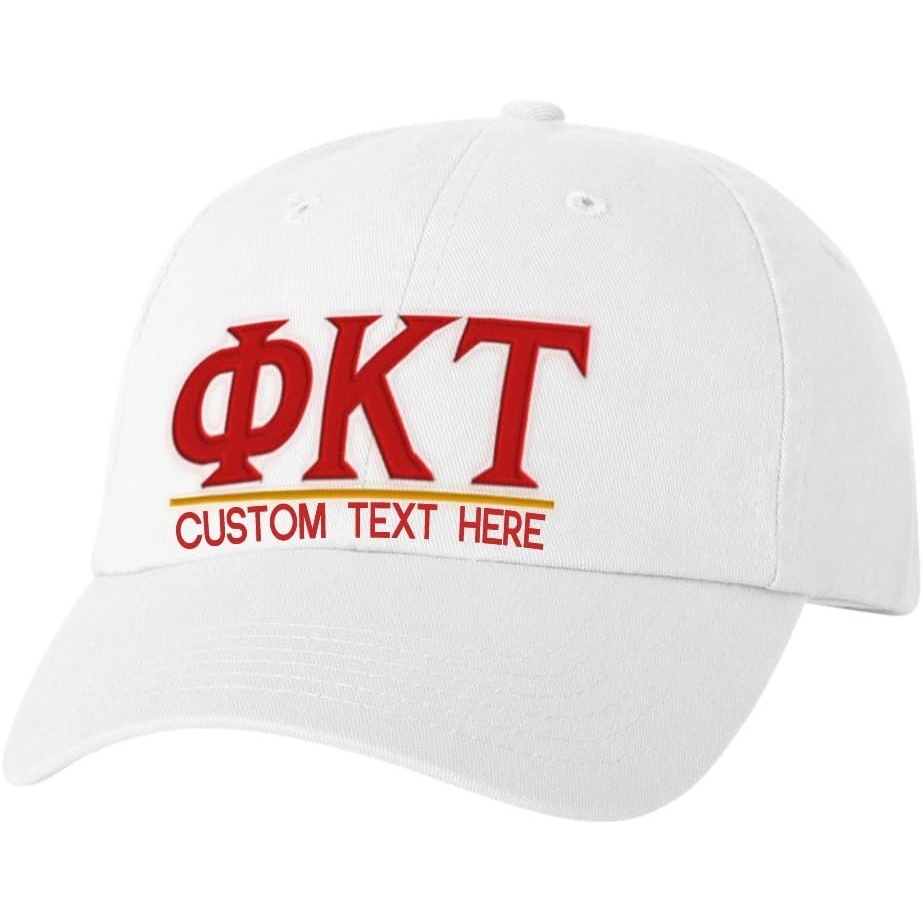 image:imagePersonalized Phi Kappa Tau Greek Line HatWhite
