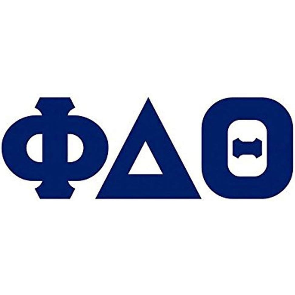 image:imagePhi Delta Theta Big Greek Letter Window Sticker Decal 4 Inches Navy BlueNavy Blue