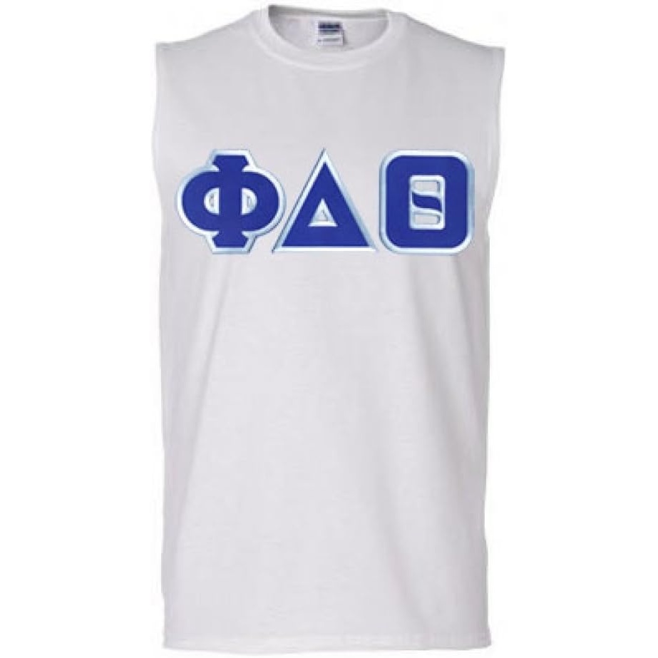 image:imagePhi Delta Theta Lettered Sleeveless TeeWhite