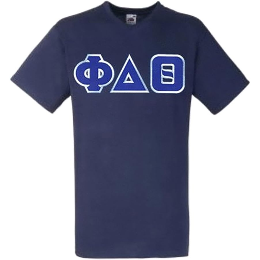 image:imagePhi Delta Theta Lettered VNeck TShirtNavy Blue