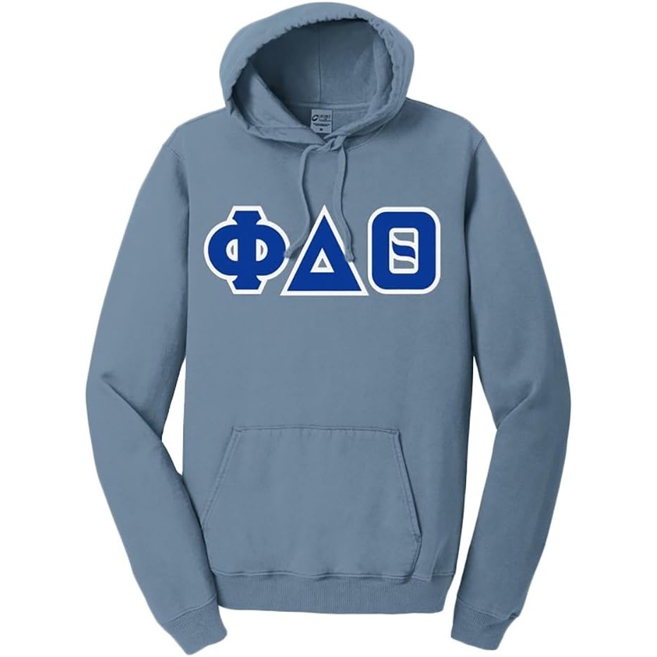 image:imagePhi Delta Theta PigmentDyed Lettered Hooded SweatshirtMist