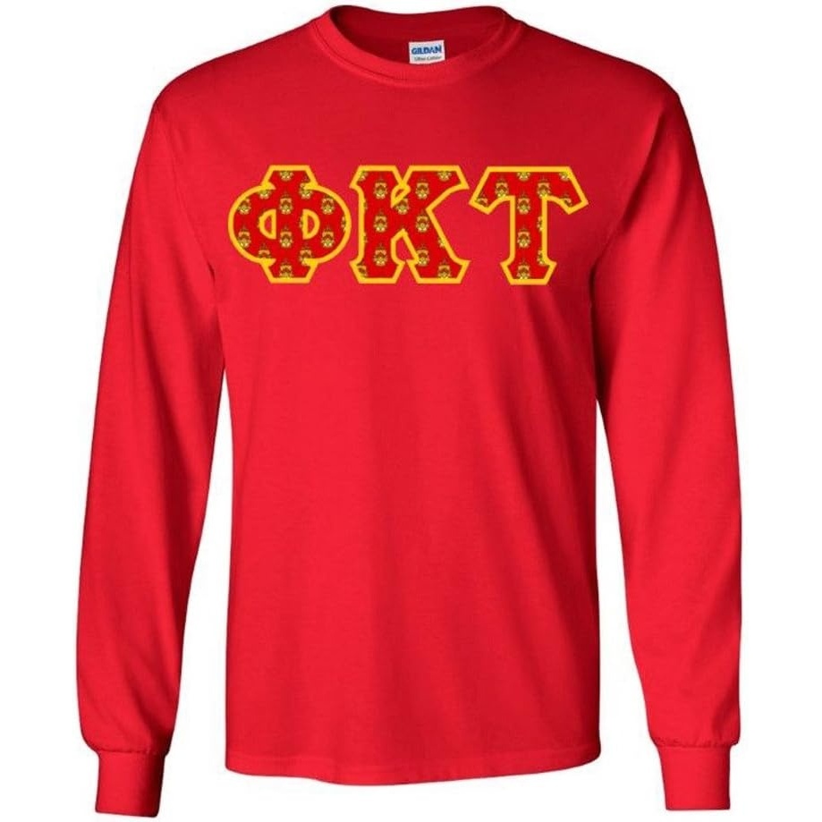 image:imagePhi Kappa Tau Fraternity Crest Twill Letter Longsleeve TeeRed