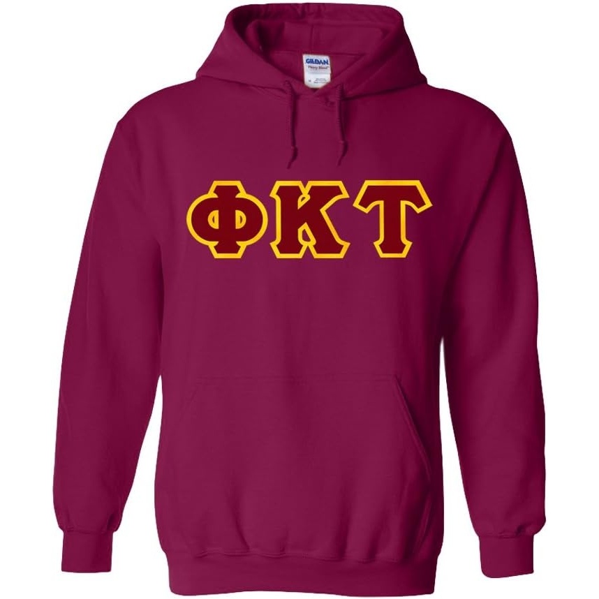 image:imagePhi Kappa Tau Lettered Hooded SweatshirtMagenta Pink