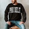 Greekgear Men’s Phi Delta Theta BIG TEXT Crewneck Sweatshirt Black(Black)