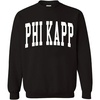 Greekgear Men’s Phi Kappa Tau BIG TEXT Crewneck Sweatshirt Black(Black)