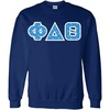 Greekgear Phi Delta Theta Fraternity Crest Twill Letter Crewneck Sweatshirt(Navy Blue)