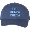 Phi Delta Theta Pigment Dyed Baseball Cap(Navy W/Light Blue Thread Color)