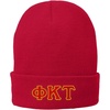 Phi Kappa Tau Big Greek Lettered Knit Cap(Athletic Red)