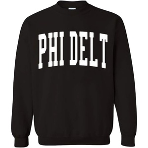 Greekgear Men’s Phi Delta Theta BIG TEXT Crewneck Sweatshirt Black(Black)