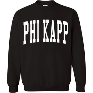 Greekgear Men’s Phi Kappa Tau BIG TEXT Crewneck Sweatshirt Black(Black)