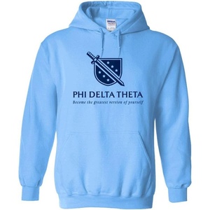 Greekgear Phi Delta Theta Logo Hooded Sweatshirt(Light Blue)