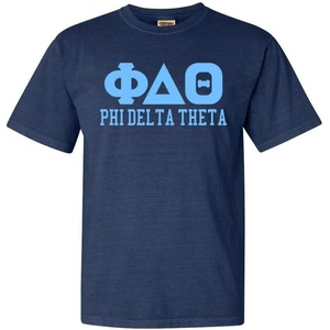 Phi Delta Theta Greek Heavyweight T-Shirt(True Navy)