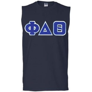 Phi Delta Theta Lettered Sleeveless Tee(Navy Blue)