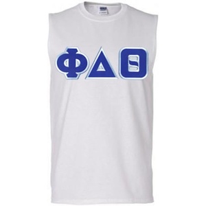 Phi Delta Theta Lettered Sleeveless Tee(White)