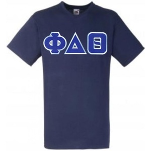 Phi Delta Theta Lettered T-Shirt(Navy Blue)