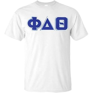 Phi Delta Theta Lettered V-Neck T-Shirt(White)