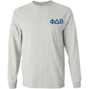 Phi Delta Theta World Famous Crest Long Sleeve T-Shirt(Light Grey)