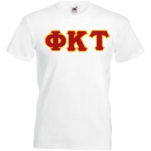Phi Kappa Tau Lettered V-Neck T-Shirt(White)