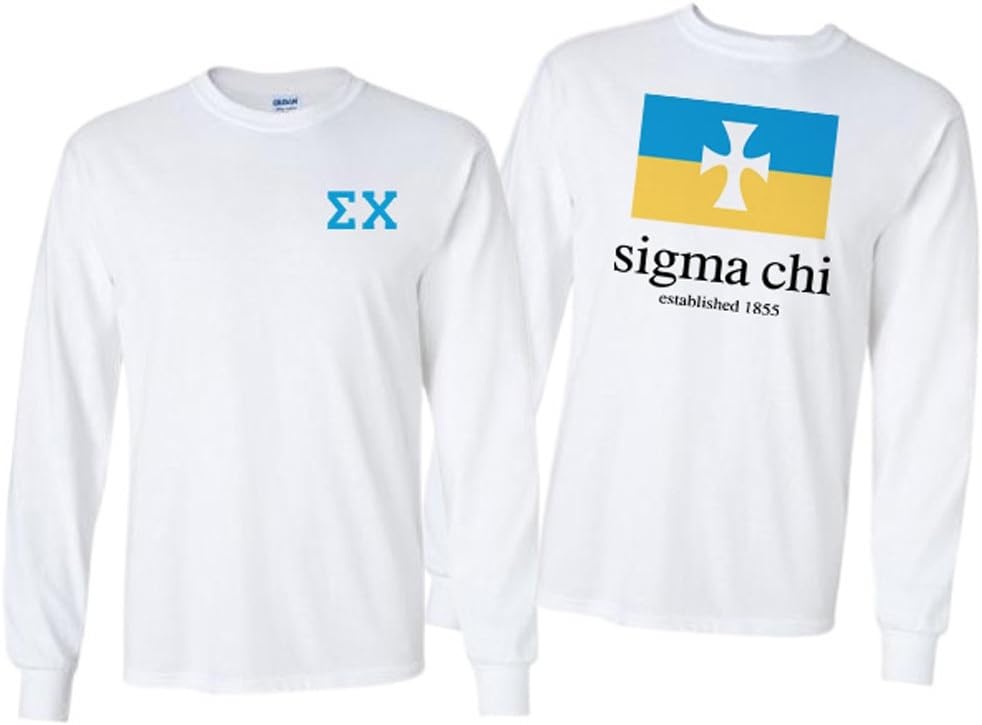 image:imageSigma Chi Flag Long Sleeve TShirtWhite