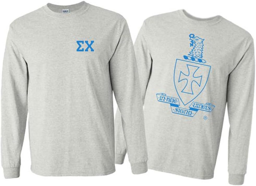 image:imageSigma Chi World Famous Crest Long Sleeve TShirtsLight Grey