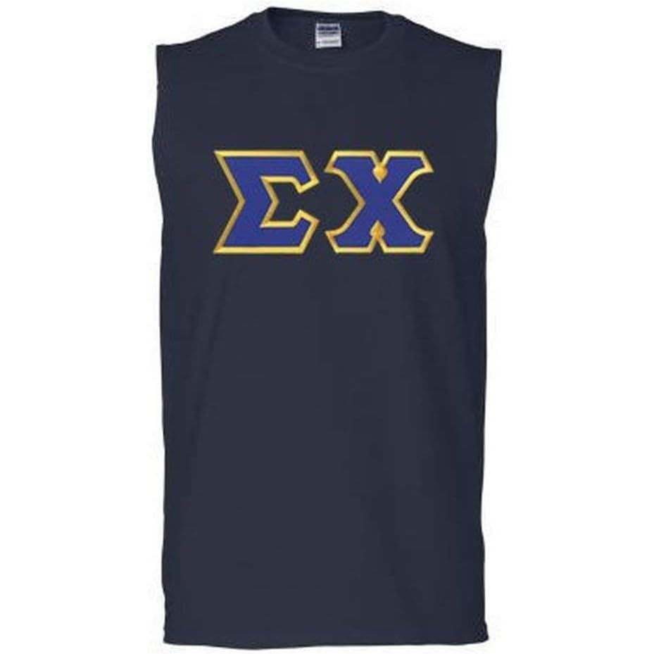 image:imageSigma Chi Lettered Sleeveless TeesNavy Blue
