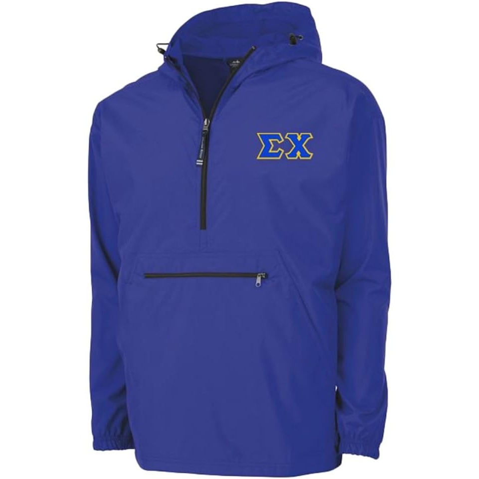 image:imageSigma Chi Tackle Twill Lettered Pack N Go PulloverRoyal Blue