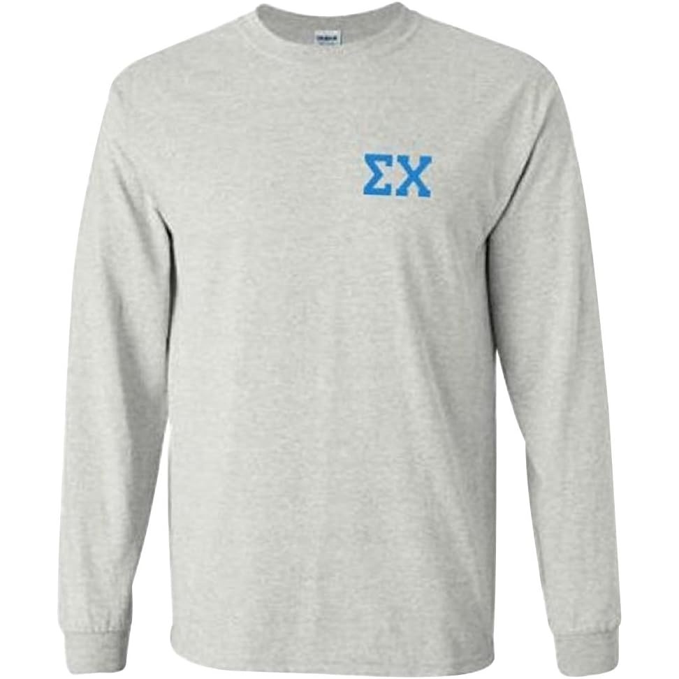 image:imageSigma Chi World Famous Crest Long Sleeve TShirtsLight Grey