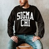 Greekgear Men’s Sigma Chi BIG TEXT Crewneck Sweatshirt Black(Black)