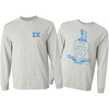 Sigma Chi World Famous Crest Long Sleeve T-Shirts(Light Grey)