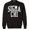 Greekgear Men’s Sigma Chi BIG TEXT Crewneck Sweatshirt Black(Black)