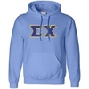 Greekgear Sigma Chi Lettered Hooded Sweatshirt(Light Blue)