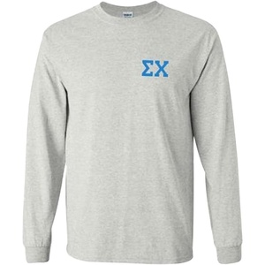 Sigma Chi World Famous Crest Long Sleeve T-Shirts(Light Grey)