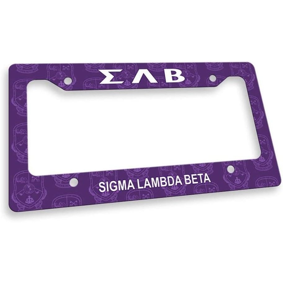 image:imageGreekgear Sigma Lambda Beta Custom License Plate Frame Purple