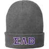 Sigma Lambda Beta Big Greek Lettered Knit Cap Grey