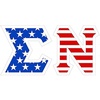 Sigma Nu American Flag Greek Letter Sticker