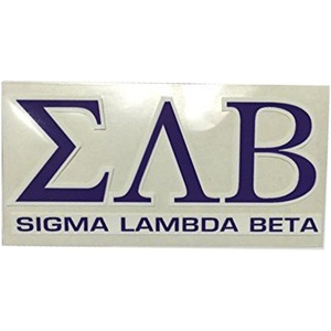 Sigma Lambda Beta Letters Over Name Sticker
