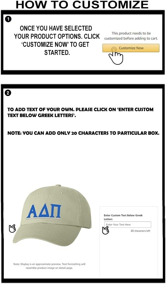 image:imagePersonalized Alpha Delta Pi Greek Line HatTan