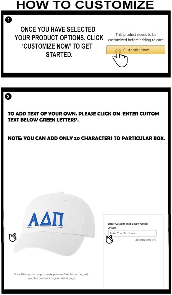 image:imagePersonalized Alpha Delta Pi Greek Line HatWhite