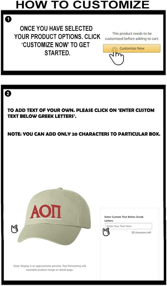 image:imagePersonalized Alpha Omicron Pi AOII Greek Line HatTan