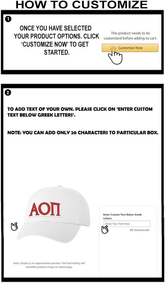 image:imagePersonalized Alpha Omicron Pi AOII Greek Line HatWhite