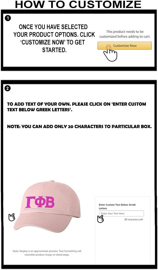 image:imagePersonalized Gamma Phi Beta Greek Line HatPink