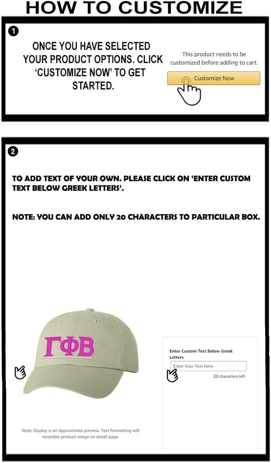 image:imagePersonalized Gamma Phi Beta Greek Line HatTan