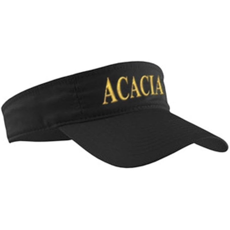 image:imageAcacia Greek Letter VisorBlack WLight Gold Thread